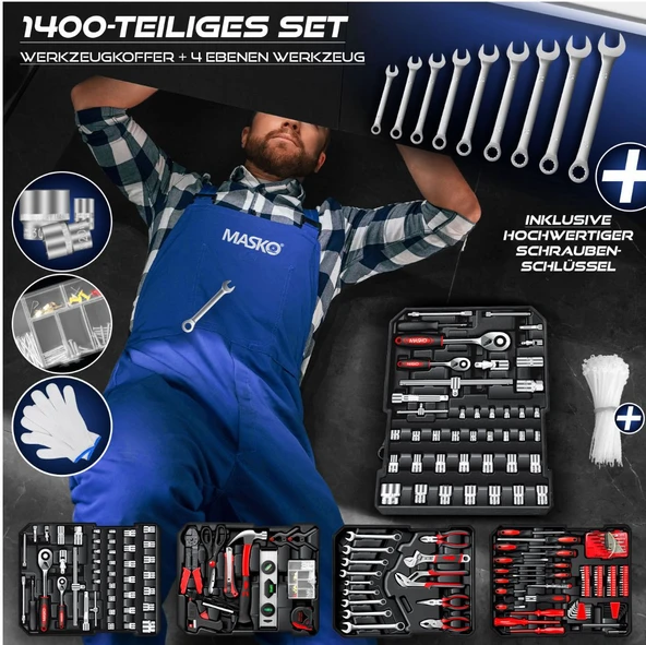 1400 Parçayla Dolu Alet Çantası - 4