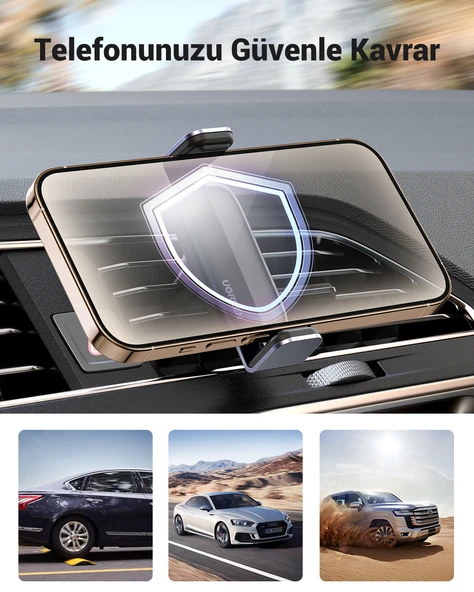 UGREEN Araç İçi Telefon Tutucu 360 Derece Dönebilir Air Vent, 10422 - 4