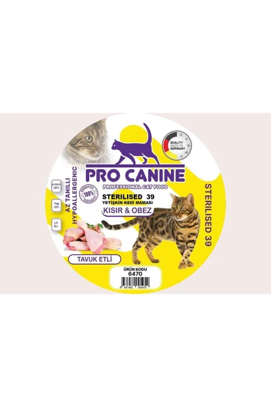 39 AZ TAHILLI HYPOALLERGENİC TAVUKLU KISIR -OBEZ STERİLİSED YETİŞKİN KEDİ MAMASI 1,5 LT - 2