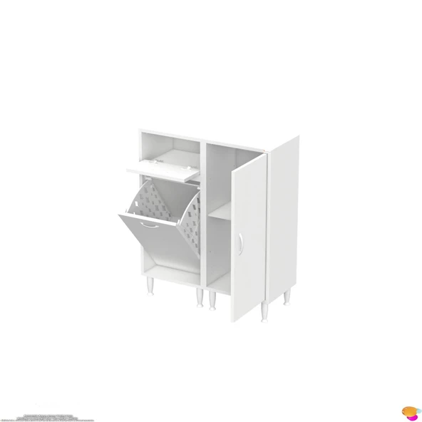 Modilayn YENİCE 80x97x32,5 cm 3 raflı ve 3 sepetli dolap ile çamaşırlarınız artık daha düzenli. - 8