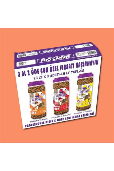 PROFESYONEL KISIR & OBEZ KEDİ MAMASI 1,5 LT X 3 ADET =4,5 LT TOPLAM ürün görseli