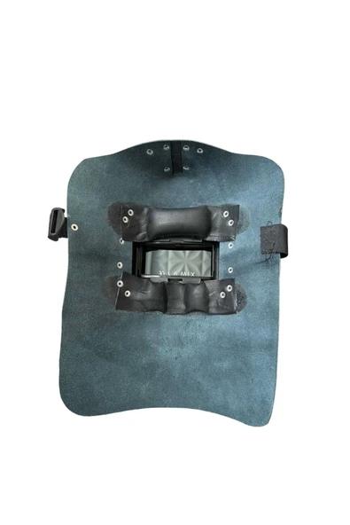 Deri Maske Kaynakçı Katlanır Deri Maskesi + Maske Camı - 2