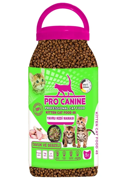 Professional Tavuk ve Sebzeli Kitten Kedi Maması 5 lt - 1