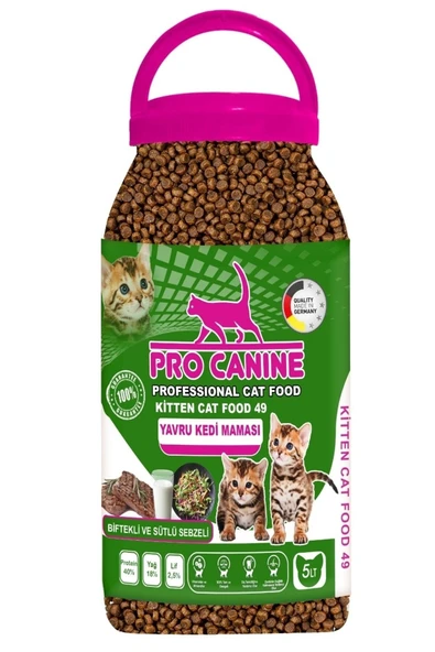 Professional Biftekli Ve Sütlü Sebzeli Kitten Kedi Maması 5 lt - 1