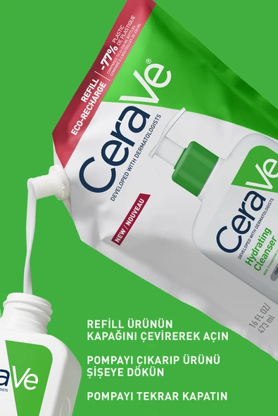 CeraVe Hydrating Cleanser Normal ve Kuru Ciltlere Özel Yüz ve Vücut Nemlendirici Temizleyici Refill Dökme Poşet 473 ml - 9
