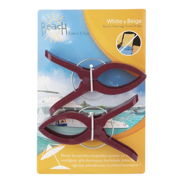 Plaj Havlu Mandalı - Şezlong Mandalı - Mandal XL 2 Adet - Resim 3