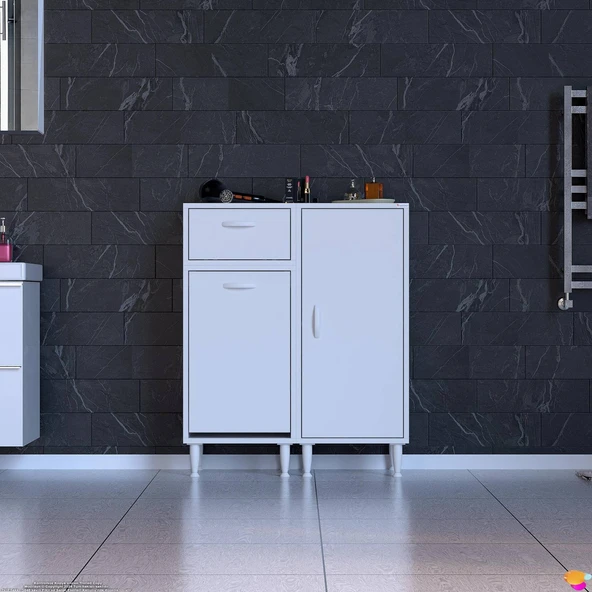 Modilayn YENİCE 90x97x32,5 cm 3 raflı ve 3 sepetli dolap ile çamaşırlarınız artık daha düzenli. - 2