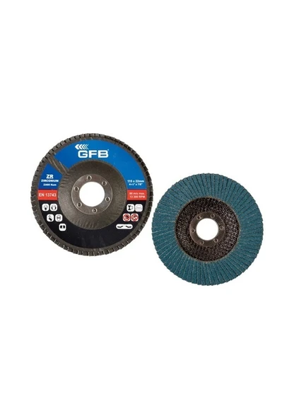Gfb Zirkonyum Flap Disk Zımpara 115 MM 80 Kum - 1
