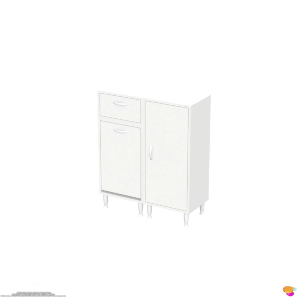 Modilayn YENİCE 80x97x32,5 cm 3 raflı ve 3 sepetli dolap ile çamaşırlarınız artık daha düzenli. - 6