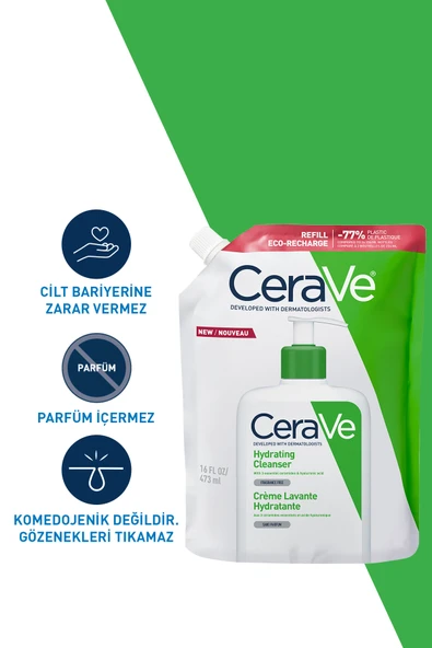CeraVe Hydrating Cleanser Normal ve Kuru Ciltlere Özel Yüz ve Vücut Nemlendirici Temizleyici Refill Dökme Poşet 473 ml - 10