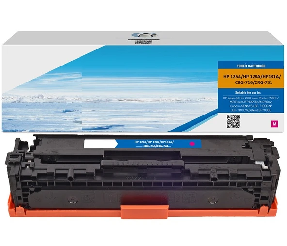 HP CB543A, CE323A, CF213A ve CANON CRG-716, CRG-731 Macenta (1,4K) UYUMLU KIRMIZI TONER