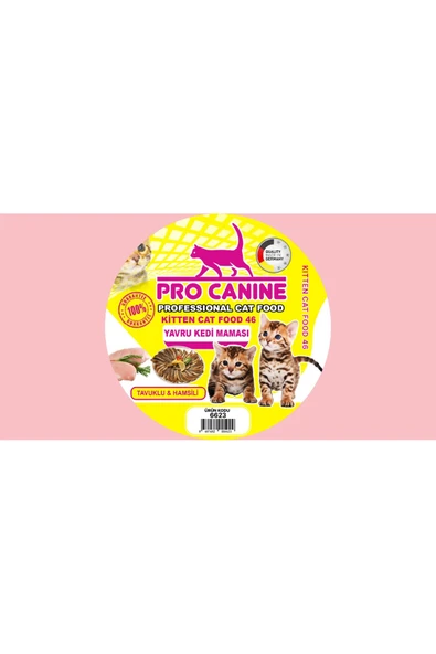 PRO CANİNE PROFESSİONAL 46 TAVUKLU & HAMSİLİ KİTTEN KEDİ MAMASI 1,5 LT - 2