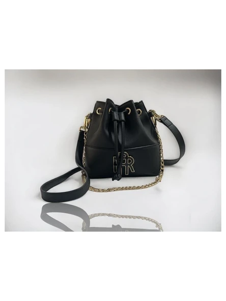 Remuse Büzgülü Model Si̇yah Kadın Omuz Çantası - Resim 3