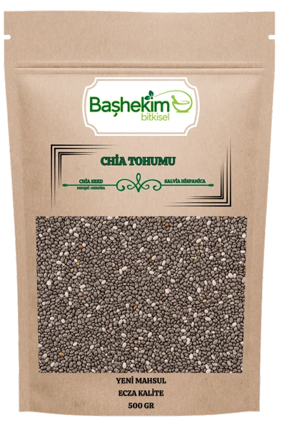 Chia Tohumu Yeni Mahsul Yağı Alınmamış Yüksek Omega-3 Ecza Kalite Elenmiş Seçilmiş 500 Gr ürün görseli