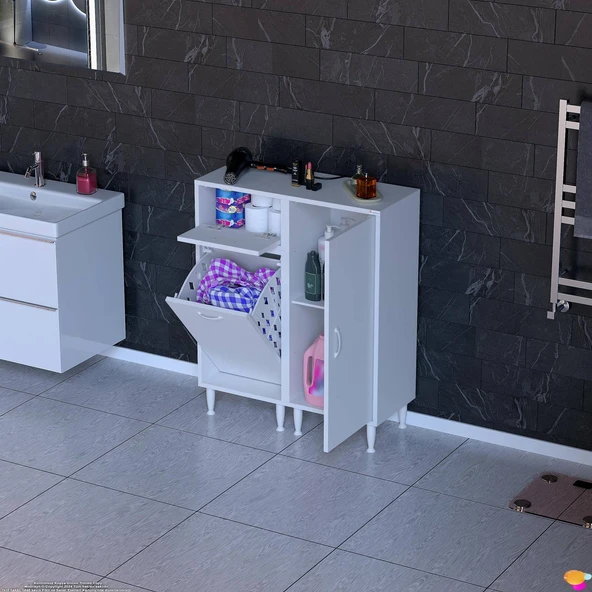 Modilayn YENİCE 90x97x32,5 cm 3 raflı ve 3 sepetli dolap ile çamaşırlarınız artık daha düzenli.