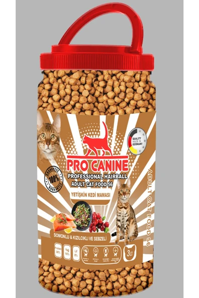 Professional Haırball Somonlu -kızılcıklı Sebzeli Yetişkin Kedi Maması 3 lt - 1