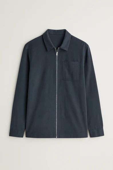 Regular Fit Cupra Kumaş Fermuarlı Erkek Ceket - Füme ürün görseli