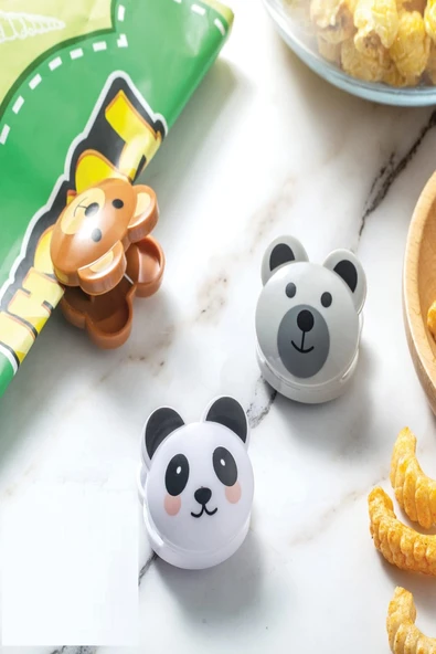 3 Adet Sevimli Hayvan Figürlü Poşet Klipsleri Hava Geçirmez Mutfak ve Gıda Torbası Mandalı ürün görseli