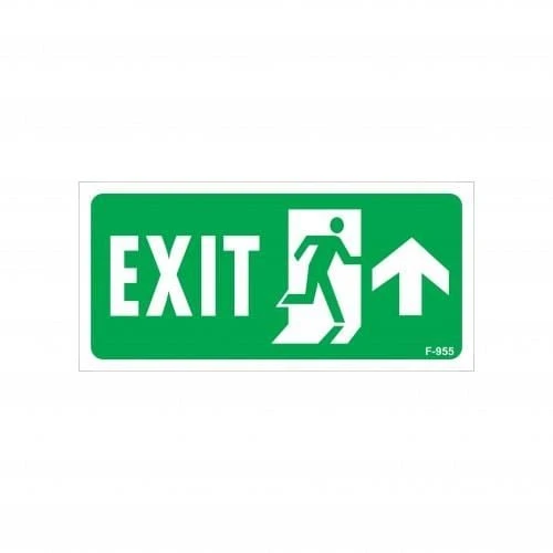 Exit Yukarı Sağ Ok İşaretli Uyarı Levhası 17,5x25 KOD:955 - 1