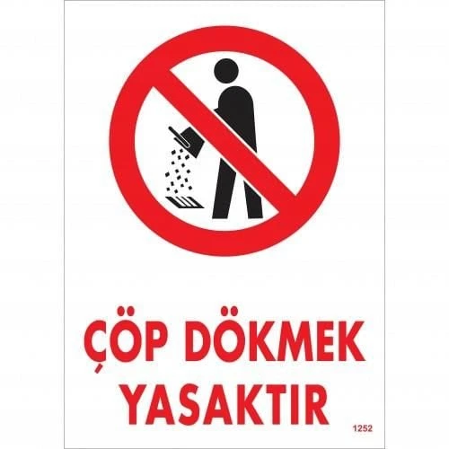 Çöp Dökmek Yasaktır Uyarı Levhası 25x35 KOD:1252 ürün görseli 1