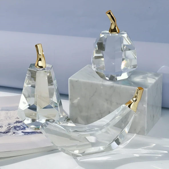 ELMA FİGÜRLÜ KRİSTAL DEKOR