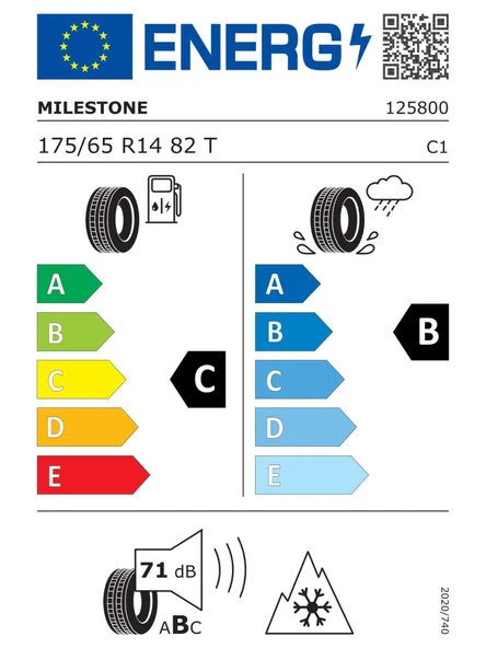 MILESTONE 175/65R14 82T CARMILE WINTER 2024 ÜRETİM KIŞ LASTİĞİ ürün görseli