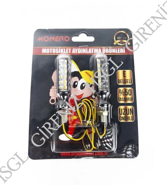 HSGL Motosiklet Kayan LED Sinyal 1013L-Y E Belgeli - 3
