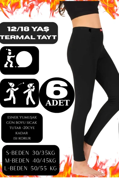 Kadın Termal Tayt – Kışlık, İçi Polarlı, Sıcak Tutan, Esnek ve Rahat 6 Adet ürün görseli 1