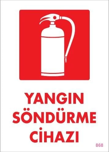 Yangın Söndürme Cihazı Uyarı Levhası 25x35 KOD:868 - 1