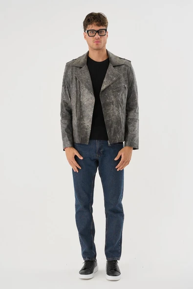 Ryder Gri Erkek Deri Mont - 2