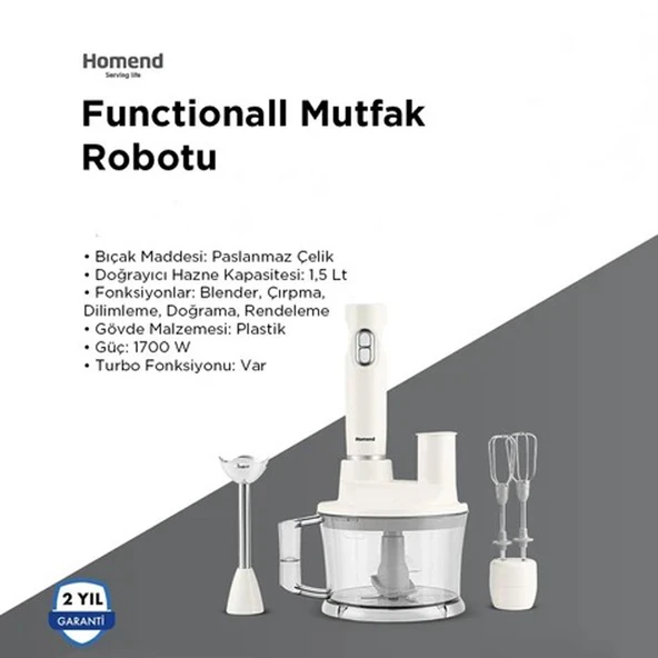 Functionall 2850h Mutfak Robotu Beyaz - 1