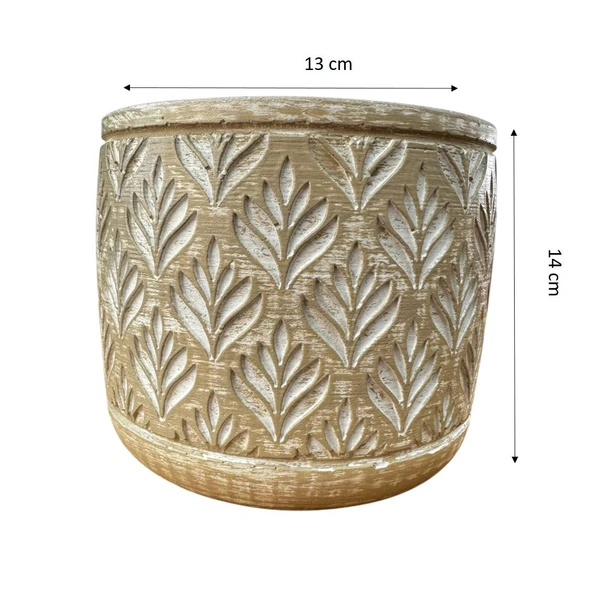 Bitki Tasarımı Ev dekorasyon Bej Lotus Beton Saksı Çiçeklik Saksılık - Resim 2