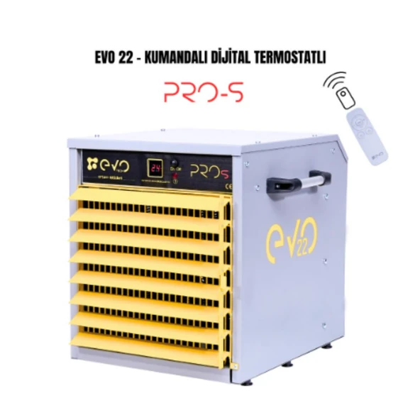Evo35 PROs - 35 kw Kumandalı ve Dijital Endüstriyel Elektrikli Fanlı Isıtıcı ürün görseli