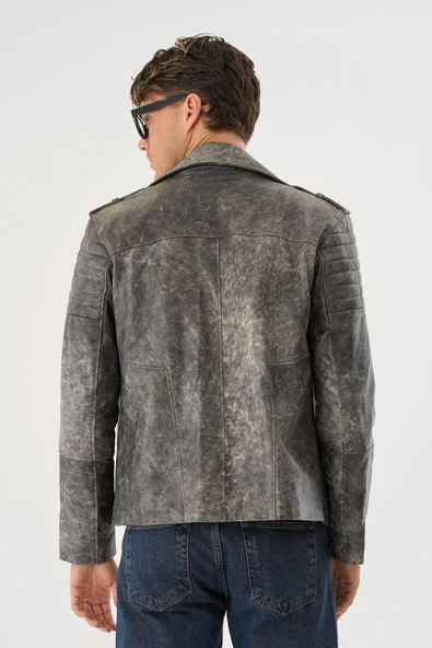 Ryder Gri Erkek Deri Mont - 3