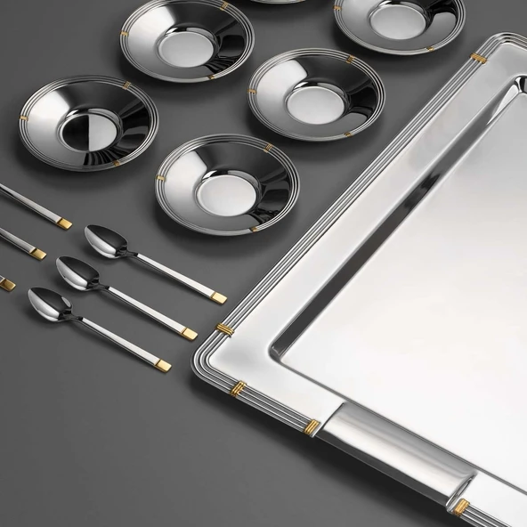 Jumbo 4200 Gold Çelik Çay Seti - Resim 3