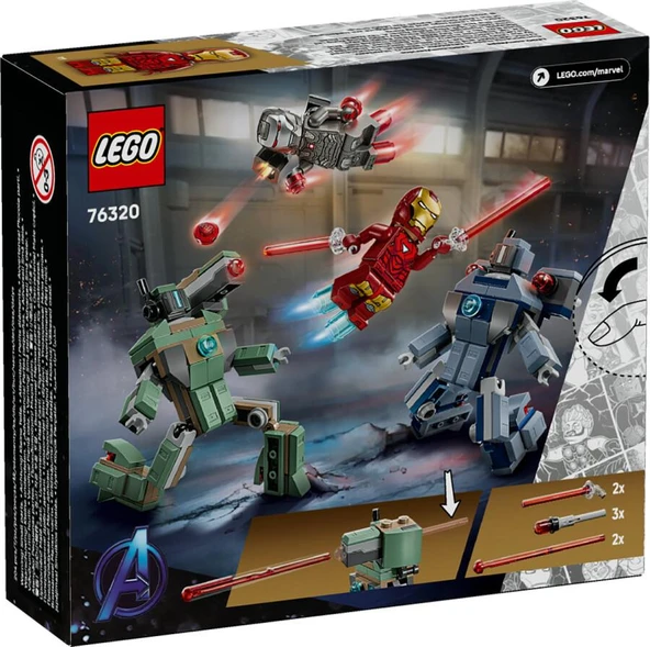 LEGO Super Heroes 76320 Iron Man and War Machine vs. Hammer Drones - Resim 2
