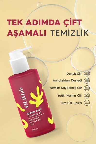 OlaLab Arındırıcı Makyaj Temizleyici Çift Aşamalı Cilt Temizleme Yağı 200 Ml - Resim 2
