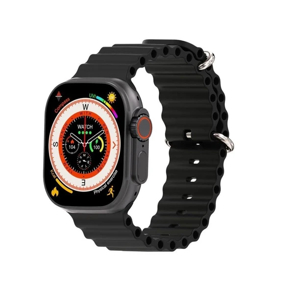 ScHitec Watch HK9 Ultra 2 Max Amoled Ekran Android İos HarmonyOs Uyumlu Akıllı Saat Siyah