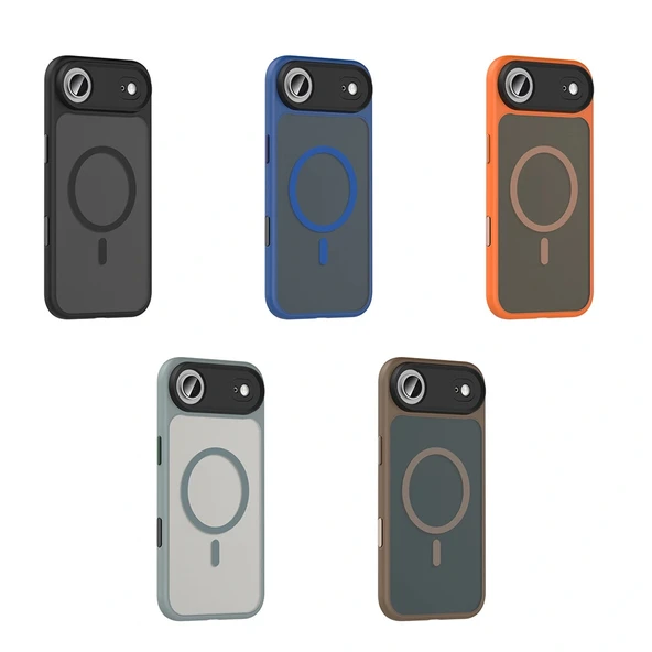 iPhone 17 Air Uyumlu Kılıf Mat Arka Yüzey Wireless Şarj Özellikli Flet M-safe Kapak - Resim 12