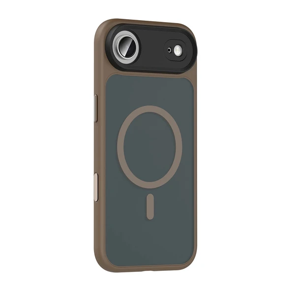 iPhone 17 Air Uyumlu Kılıf Mat Arka Yüzey Wireless Şarj Özellikli Flet M-safe Kapak - Resim 5