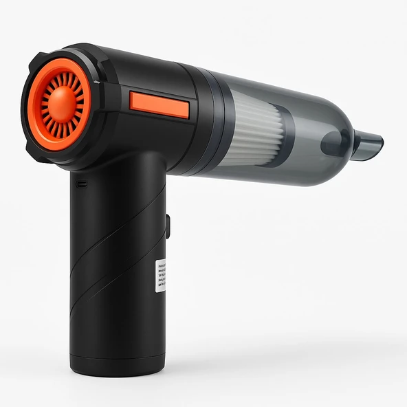 Kablosuz Şarjlı Güçlü El Süpürgesi  16.000 Pa Vakum  Üfleme, 3 Kademeli Güç, HEPA Filtre, Type-C Şarj - 4