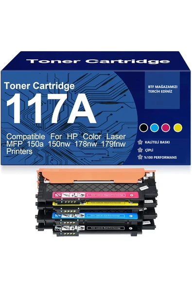 HP 117A W2070A Muadil Toner Seti 4 Renk ürün görseli