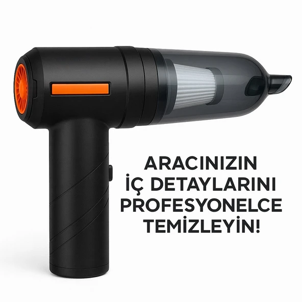 Kablosuz Şarjlı Güçlü El Süpürgesi  16.000 Pa Vakum  Üfleme, 3 Kademeli Güç, HEPA Filtre, Type-C Şarj - 6