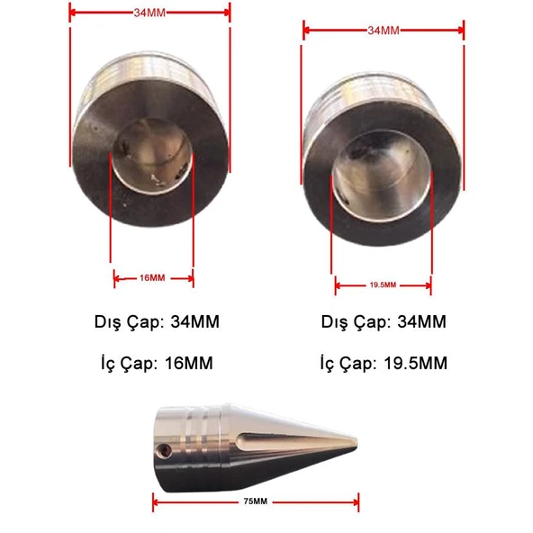 Cg Modifiye Sivri Ön Aks Somunları Nikel İkili Takım - Resim 2