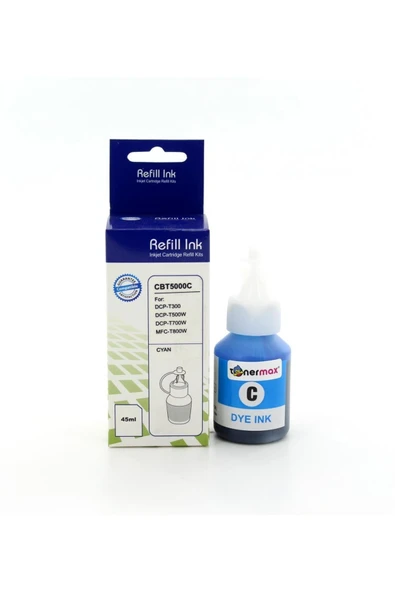 tonermax Brother Bt-5000c Mavi Muadil Mürekkep/dcp-t300 Dcp-t500w Dcp-t700w Mfc-t800w / Mfc-910 - Resim 3