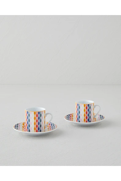 English Home Feliz Porselen 4 Parça 2 Kişilik Kahve Fincan Takımı 80 ml Renkli ürün görseli