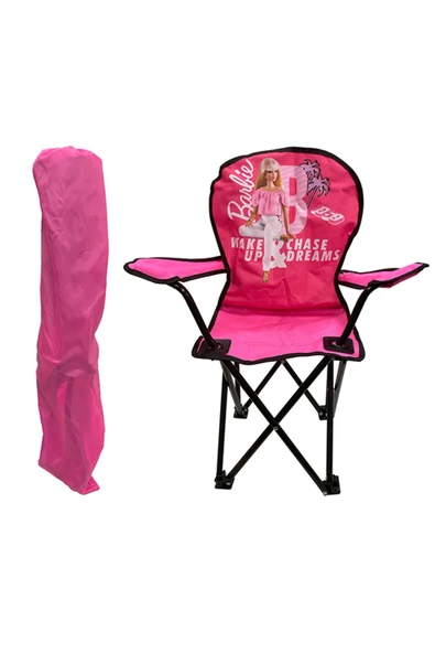 Gokidy Barbie Lisanslı Katlanabilir Çocuk Kamp Sandalyesi