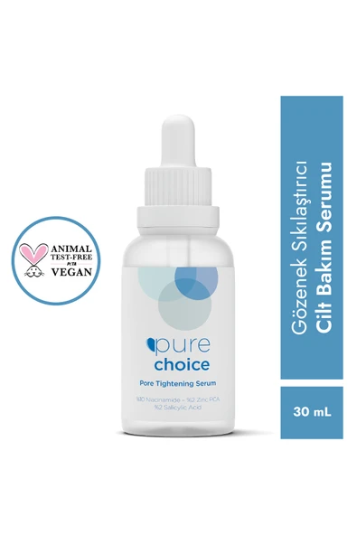 Pure Choice Gözenek Sıkılaştırıcı Cilt Bakım Serum 30 Ml (%10 Niacinamide + %2 Zinc Pca + %2 Salicylic Acid) ürün görseli