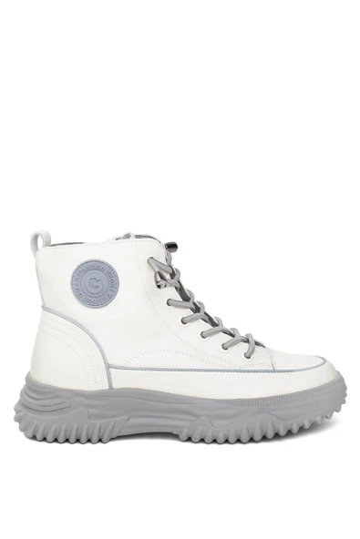 Guja 25K310-13 Kadın Hakiki Deri Lastik Bağ Fermuarlı Kısa Spor Bot - 6