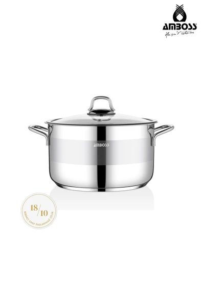 Amboss Saphire Paslanmaz Çelik 16 cm Cam Kapaklı Derin Tencere ürün görseli